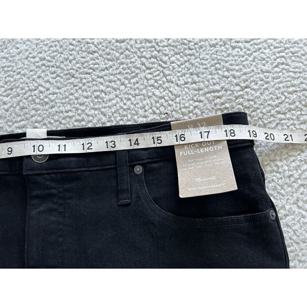 Madewell Womens Mid-Rise Full Length Kick Out Black Denim Jeans Size 32 - Picture 10 of 15